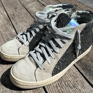 P448 women’s Skate Glitter High Top Sneaker